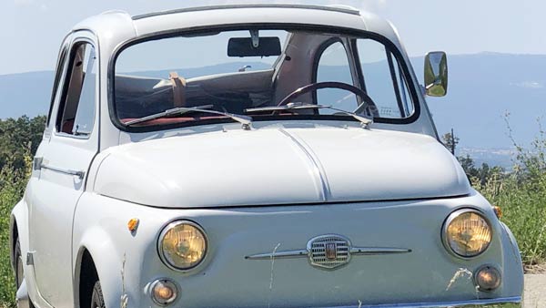Rétroviseur Location Fiat 500 Bianca mariage Lausanne Vaud